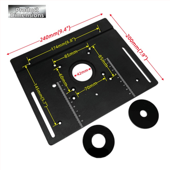 X8 aliuminio lydinys, 2-in-1 įrankis stalui: pjaustymas ir plokščių laikiklis, pasukama plokštė, mikro plokštė ir matavimo juosta