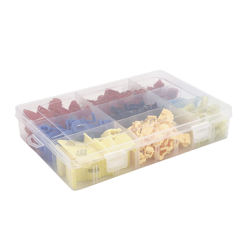 T formos laidų spaustukas be lūžių, 60 vnt dėžutėje, greitojo jungimo terminalų rinkinys namų elektros instaliacijoms