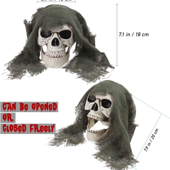 Διακοσμητικό χώρου για το Halloween – Τριμελές σετ με κρανίο σκελετού, φάντασμα που σέρνεται και ρεαλιστικά πλαστικά χέρια