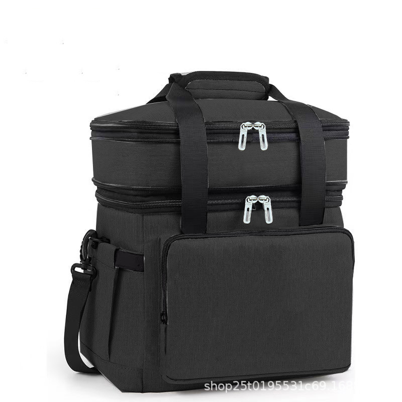 Чанта за лед за автомобил и пикник – 18L капацитет, двойно слоеста изолация с алуминиево фолио, Oxford плат, преносима през рамо