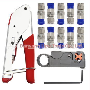 Клещи за обелване и кримпване на кабели с F глава, RG59/6 коаксиални кабели, карбонова стомана