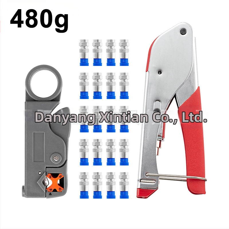 Клещи за обелване и кримпване на кабели с F глава, RG59/6 коаксиални кабели, карбонова стомана