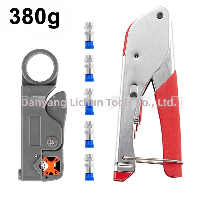 Клещи за обелване и кримпване на кабели с F глава, RG59/6 коаксиални кабели, карбонова стомана