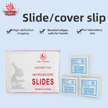 Mangrove 7101 стъклени микроскопски слайдове и квадратни покривни стъкла – 50 бр./кутия, за подготовка на биологични образци в лаборатория