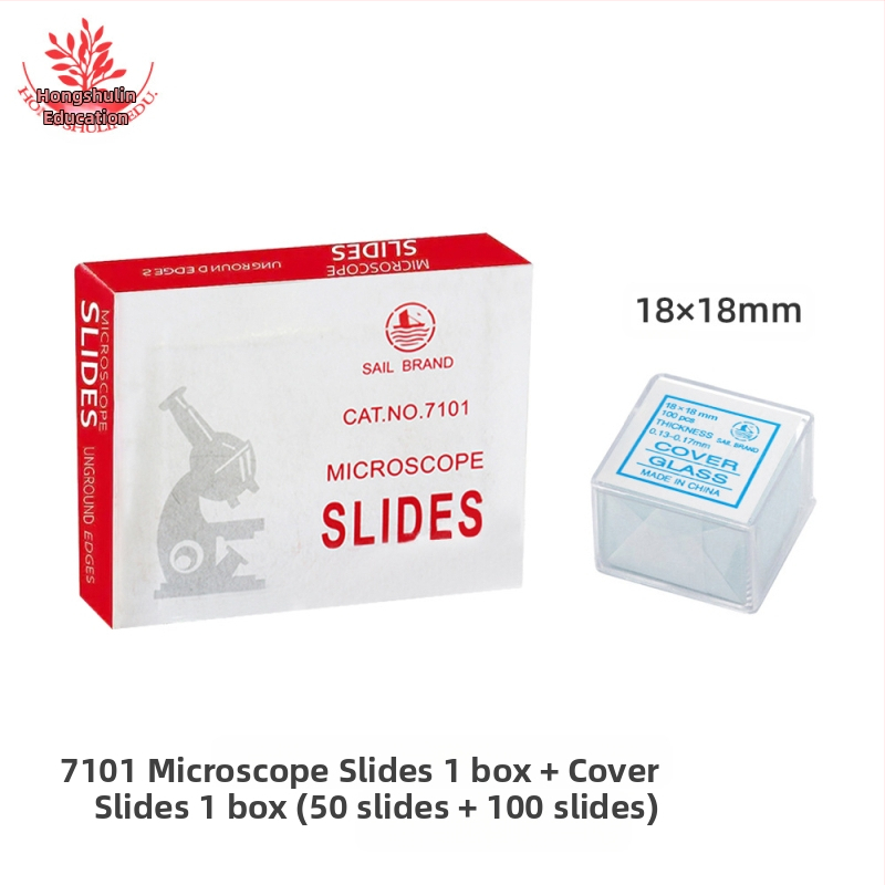 Mangrove 7101 стъклени микроскопски слайдове и квадратни покривни стъкла – 50 бр./кутия, за подготовка на биологични образци в лаборатория