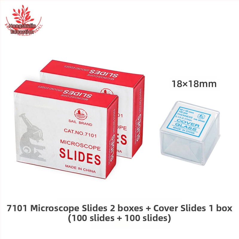 Mangrove 7101 стъклени микроскопски слайдове и квадратни покривни стъкла – 50 бр./кутия, за подготовка на биологични образци в лаборатория