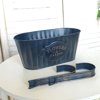 Lógó virágtartó vödör dupla kampóval, levehető, vasból, pasztorális stílusú, alkalmas otthonra, kertbe és irodába