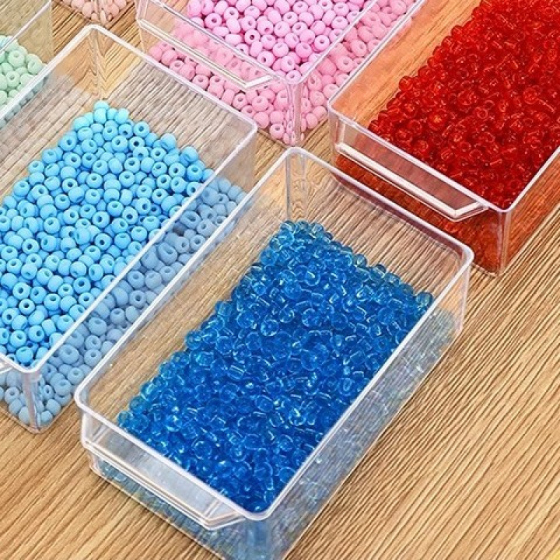 Ξύλινο κουτί αποθήκευσης χάντρων με διαμερίσματα για κοσμήματα και διαφανή επάνω επιφάνεια, υψηλή χωρητικότητα