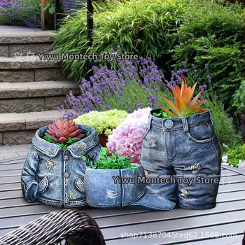 Γλάστρα ρητίνης για παχύφυτα με μοτίβο τζιν – καρτούν στυλ, κρεμαστό διακοσμητικό κήπου, προσαρμόσιμο