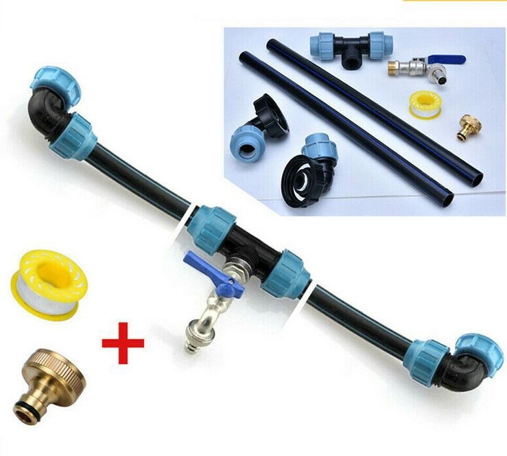 IBC барабан клапан конектор с градински ъгъл, резбово съединение, меден нипел, серия 4 тона