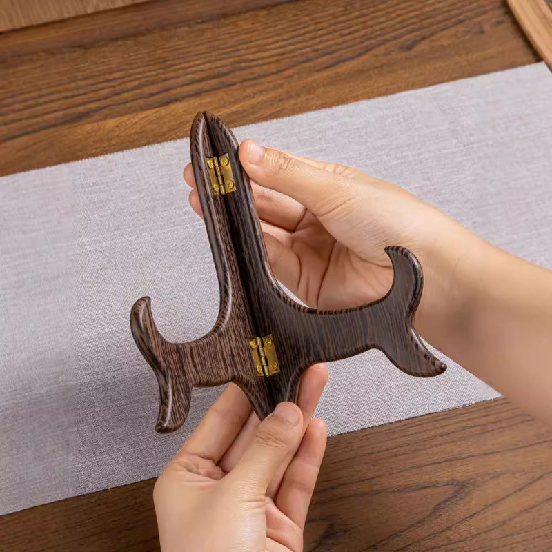 Pu`er arbatos pyragėlių laikiklis – plastikinis su medžio grūdų tekstūra, kinų stiliaus ekspozicijos laikiklis