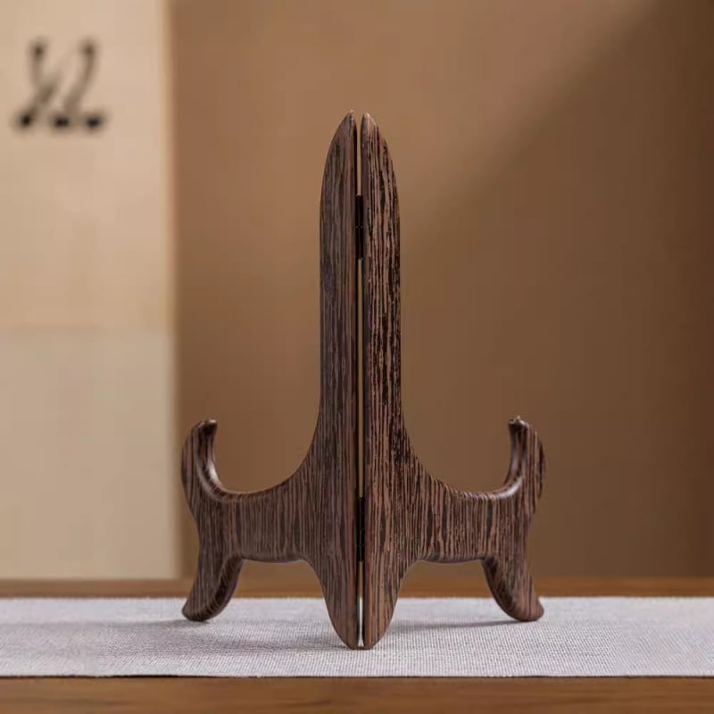 Pu`er arbatos pyragėlių laikiklis – plastikinis su medžio grūdų tekstūra, kinų stiliaus ekspozicijos laikiklis