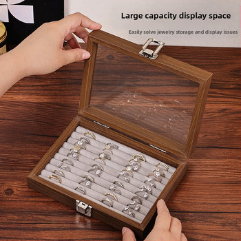 Κουτί αποθήκευσης κοσμημάτων γραφείου από καρυδιά, προστασία από σκόνη, μοντέρνος μινιμαλιστικός σχεδιασμός, χωρητικότητα 1 L