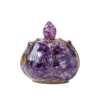 Kristāla lotusa trauku ar sveķa pilieniem uzglabāšanai un dekorēšanai, zīmols Apen Crystal, moderns minimalistisks trauks