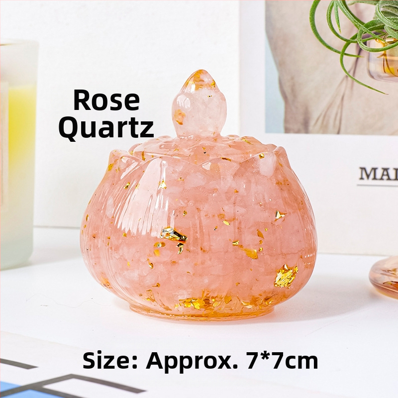 Kristāla lotusa trauku ar sveķa pilieniem uzglabāšanai un dekorēšanai, zīmols Apen Crystal, moderns minimalistisks trauks