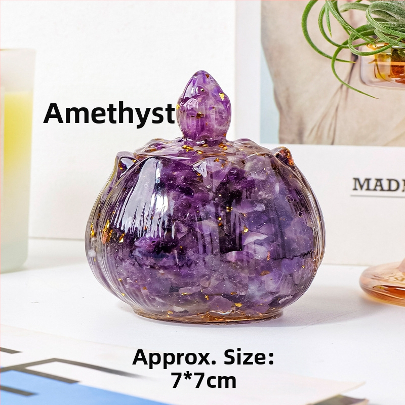 Kristāla lotusa trauku ar sveķa pilieniem uzglabāšanai un dekorēšanai, zīmols Apen Crystal, moderns minimalistisks trauks