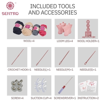 48 adatinė rankinė mezgimo mašina šalikui — vaikų DIY žaislas, plastikas, modelis 843/840A