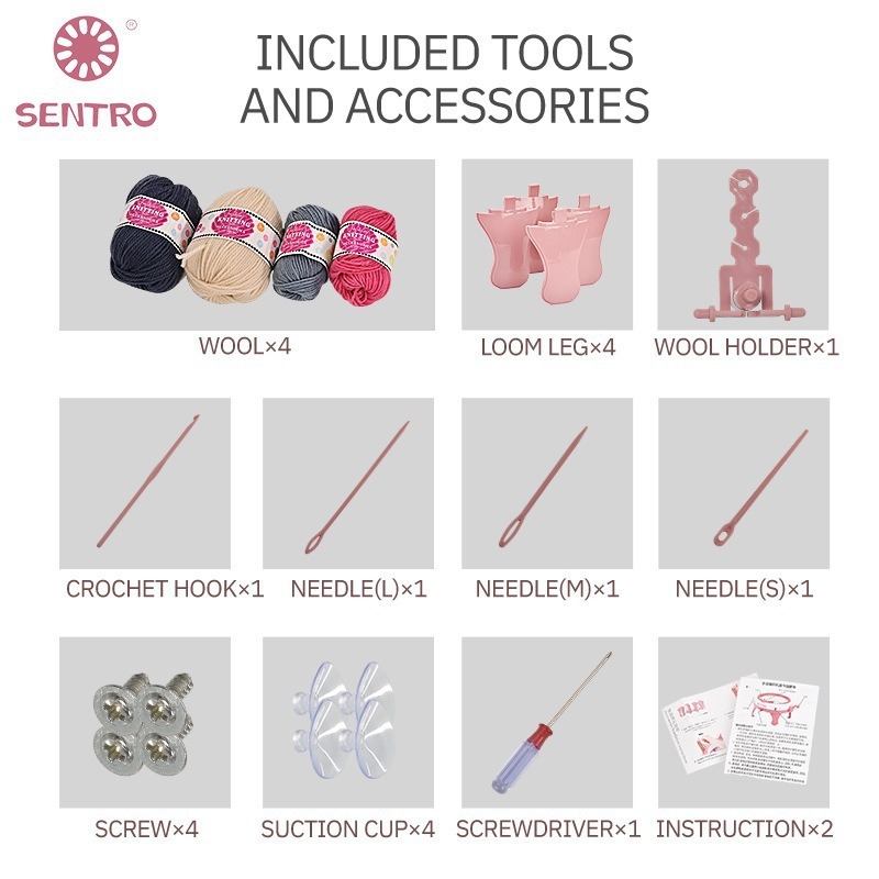 48 adatinė rankinė mezgimo mašina šalikui — vaikų DIY žaislas, plastikas, modelis 843/840A