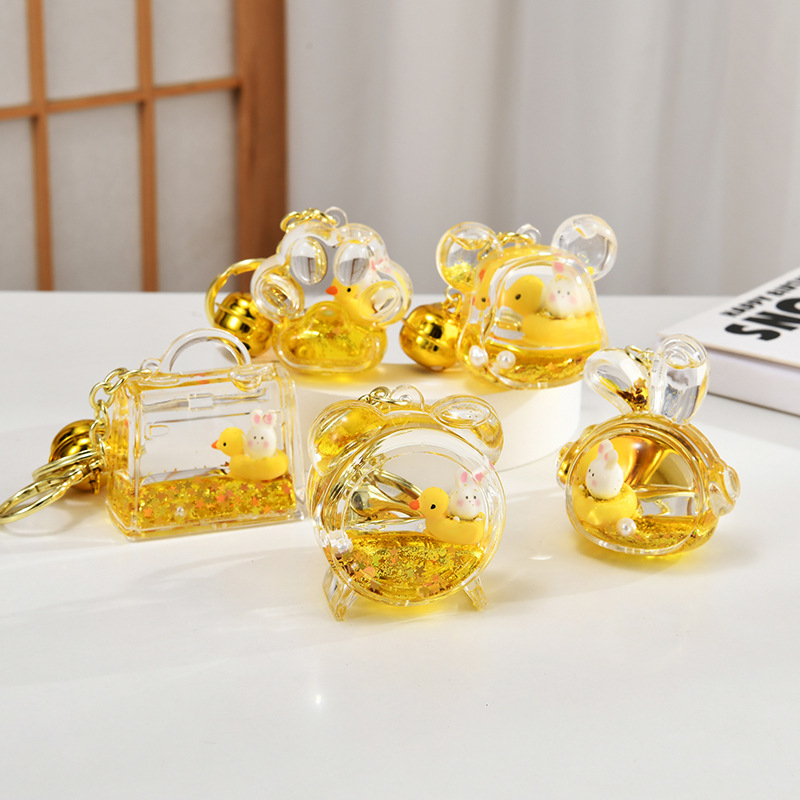 Akril kulcstartó, aranyos nyuszi, táskadísz, kreatív dizájn, ideális üzleti ajándék