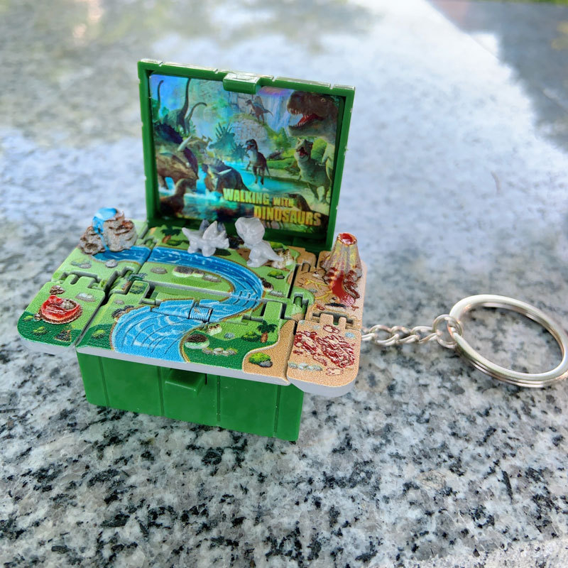 Összecsukható műanyag kulcstartó játék – kreatív lazító kincsesláda, egyedi csomagolásban, ajándék születésnapra vagy utazásra, gyereknek, barátnak vagy osztálytársnak