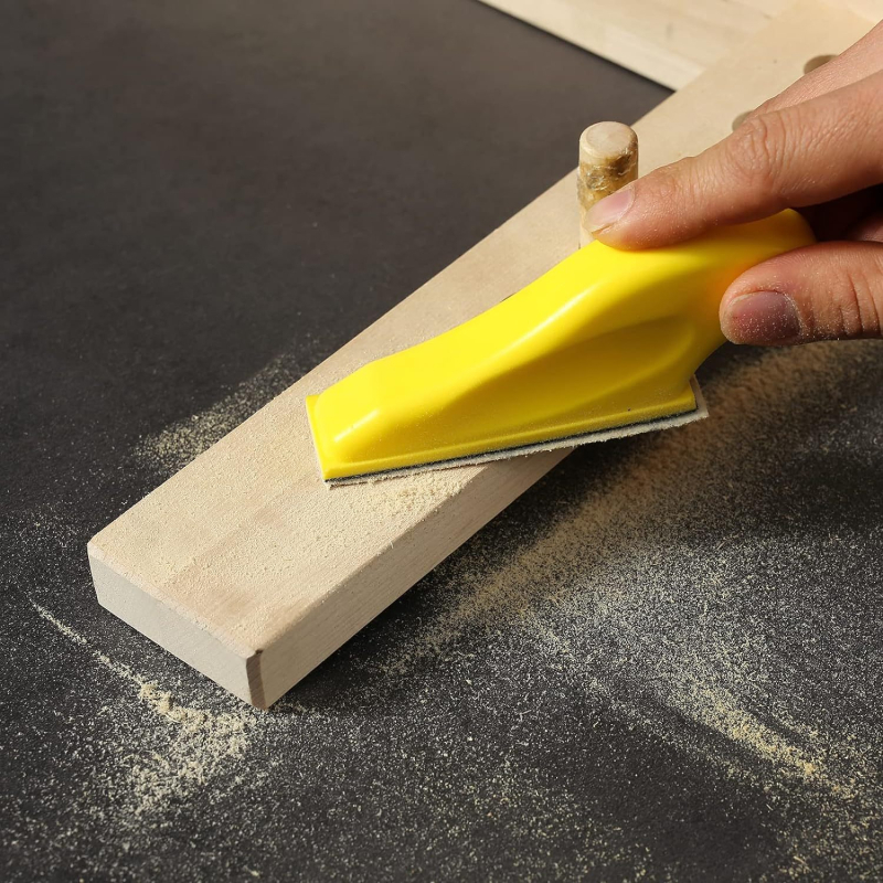 Medienos šlifavimo popieriaus rinkinys, stačiakampio formos, su flokavimu nugara, aliuminio oksidas, poliravimui