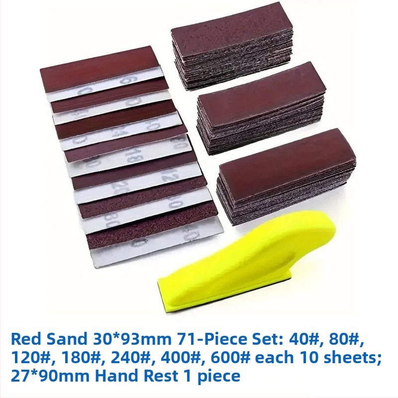 Medienos šlifavimo popieriaus rinkinys, stačiakampio formos, su flokavimu nugara, aliuminio oksidas, poliravimui