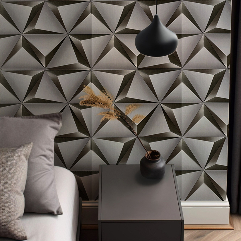 3D lipnus PVC sienų tapetas, atspari vandeniui, paprastas ir šiuolaikiškas stilius, ypatingi efektai dekorui