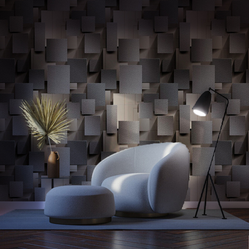 3D lipnus PVC sienų tapetas, atspari vandeniui, paprastas ir šiuolaikiškas stilius, ypatingi efektai dekorui