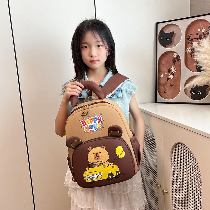 Bērnu skolas mugursoma – nailons, elpojoša, ūdensnecaurlaidīga, pret zādzību, muguras aizsardzība