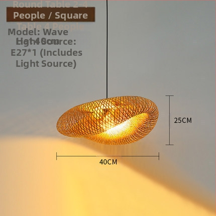 Κρεμαστό φωτιστικό από μπαμπού, ρετρό στυλ, τύπος κρεμάστρας με σύρμα, με μία κεφαλή, 220V