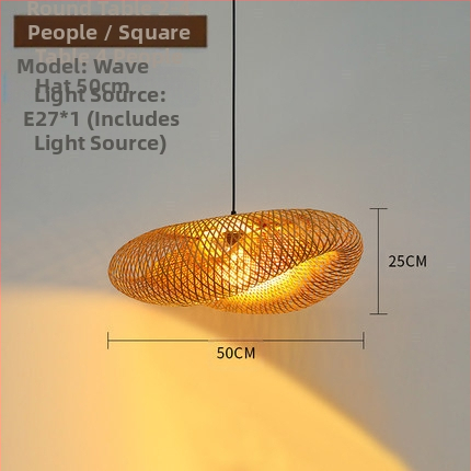 Κρεμαστό φωτιστικό από μπαμπού, ρετρό στυλ, τύπος κρεμάστρας με σύρμα, με μία κεφαλή, 220V