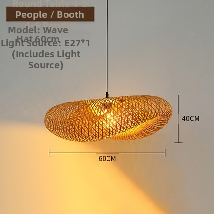 Κρεμαστό φωτιστικό από μπαμπού, ρετρό στυλ, τύπος κρεμάστρας με σύρμα, με μία κεφαλή, 220V