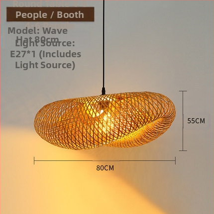 Κρεμαστό φωτιστικό από μπαμπού, ρετρό στυλ, τύπος κρεμάστρας με σύρμα, με μία κεφαλή, 220V