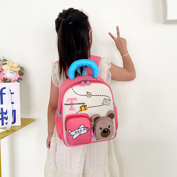 Óvodai gyerek hátizsák – Könnyű Oxford anyag, lélegző, gerincvédő, rajzolt állat mintázat, görbült ergonomikus vállpántok