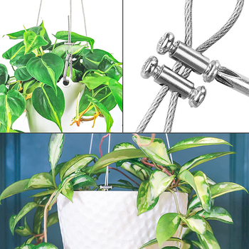 Nerūdijančio plieno vielinio lyno komplektas su plastiko danga ir sraigtiniu užraktu; Prekės ženklas: Yanming; Medžiaga: 304 nerūdijantis plienas; Panaudojimas: vielinio lyno priedai; Maksimali apkrova: 30