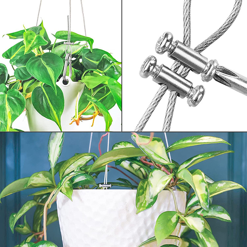 Nerūdijančio plieno vielinio lyno komplektas su plastiko danga ir sraigtiniu užraktu; Prekės ženklas: Yanming; Medžiaga: 304 nerūdijantis plienas; Panaudojimas: vielinio lyno priedai; Maksimali apkrova: 30