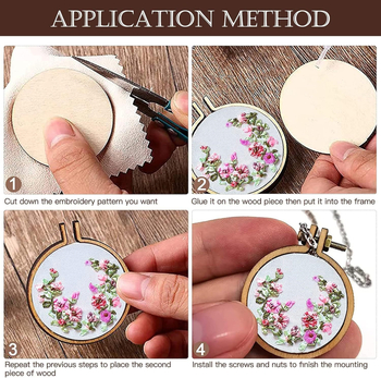 Μίνι δαχτυλίδι κεντήματος από ξύλο για DIY κέντημα – Κυκλικός ξύλινος δακτυλίος, κρεμαστό για κολιέ και μπρελόκ; Υλικό: Boxwood; Κατηγορία: Cartoon; Στυλ: Cartoon