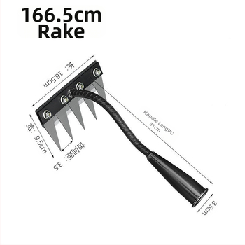 Πολυλειτουργικό εργαλείο ζιζανίων με αποσπώμενο ρακέλ, ενισχυμένο γάντζο και σκαλιστήρα για ανάστροφη εδάφους, οικιακή χρήση