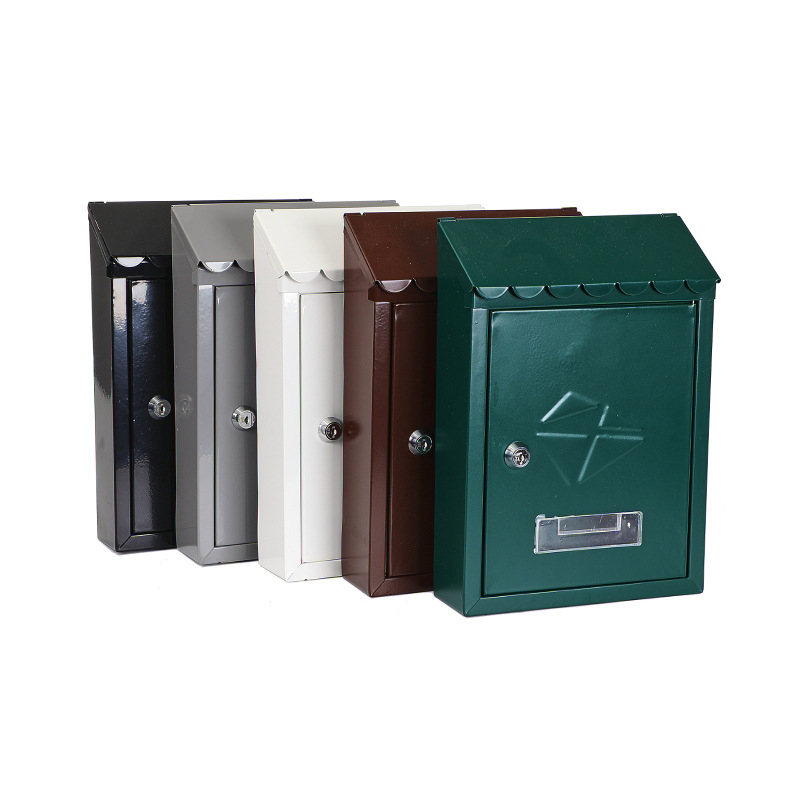 Σιδερένιο κουτί αλληλογραφίας με κυματοειδή σχεδίαση, μοντέρνο μινιμαλιστικό σχέδιο, μεταξοτυπία, ημιχειροκίνητη και ημιμηχανοποιημένη κατασκευή, με κλειδί