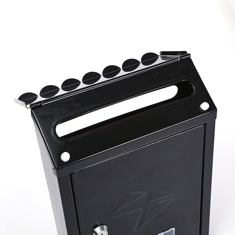 Σιδερένιο κουτί αλληλογραφίας με κυματοειδή σχεδίαση, μοντέρνο μινιμαλιστικό σχέδιο, μεταξοτυπία, ημιχειροκίνητη και ημιμηχανοποιημένη κατασκευή, με κλειδί