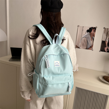 Σχολική τσάντα για κορίτσια, street fashion, ύφασμα Oxford, θήκη τηλεφώνου, φερμουάρ, επένδυση πολυεστέρα, άνοιξη 2025