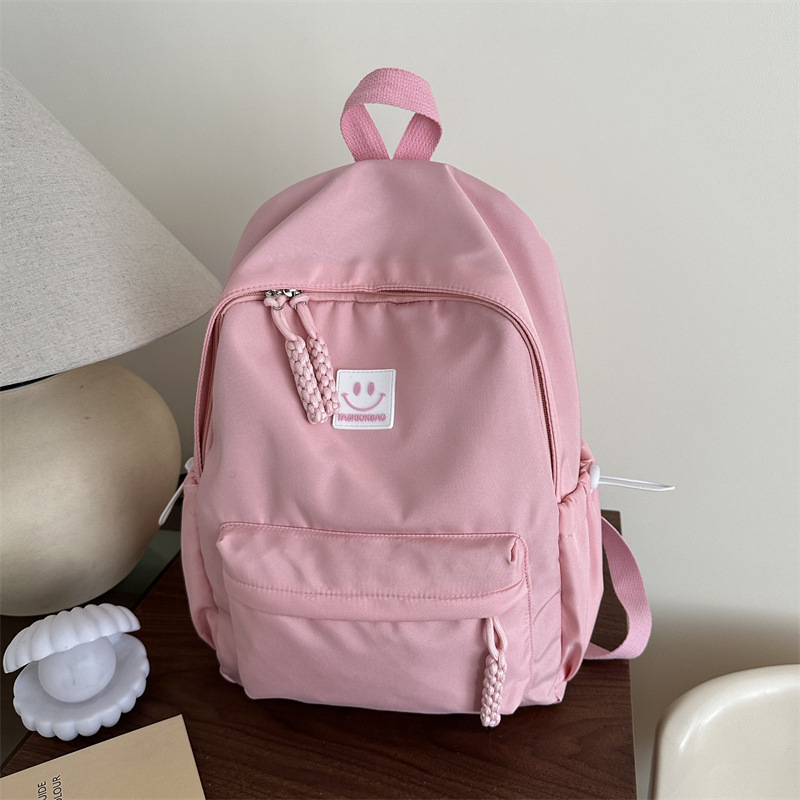 Lányoknak való iskolatáska, street fashion stílus, Oxford anyag, telefonzseb, cipzár, poliészter bélés, tavasz 2025