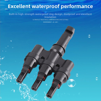 Zhenglian MC4 φωτοβολταϊκός συνδετήρας, αδιάβροχος προσαρμογέας τύπου Τ με πολλαπλές εξόδους για ηλιακή ενέργεια