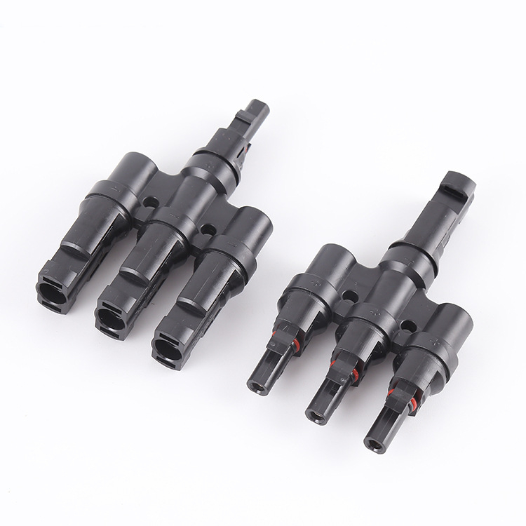 Zhenglian MC4 фотоволтаичен конектор, T-тип мултиизходен водоустойчив адаптер за слънчева енергия