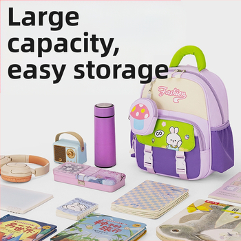 Bērnudārza mugursoma no neilona ar gaisa spilvenu siksnām, izturīga un slodzes mazināšana, dzīvnieku raksts