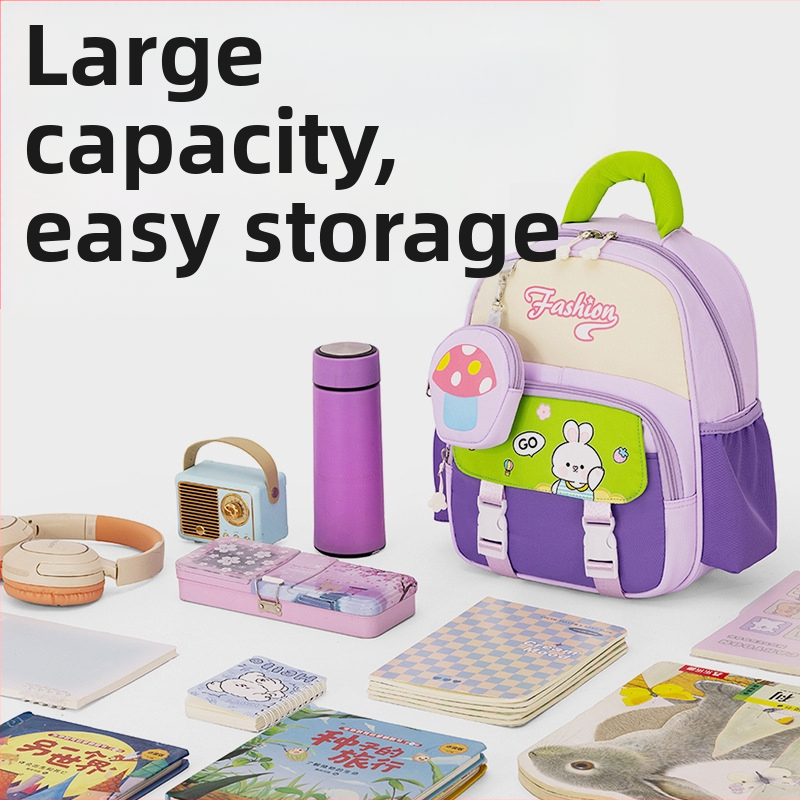 Детска раница за градина от нейлон, с въздушни презрамки, издръжлива и намалява натоварването, животински принт