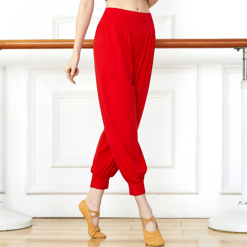 Γυναικείες παντελόνες χορού από Modal – Χαρέμ bloomers για μοντέρνο χορό, βαμβακερή επένδυση 92%, προπόνηση σώματος