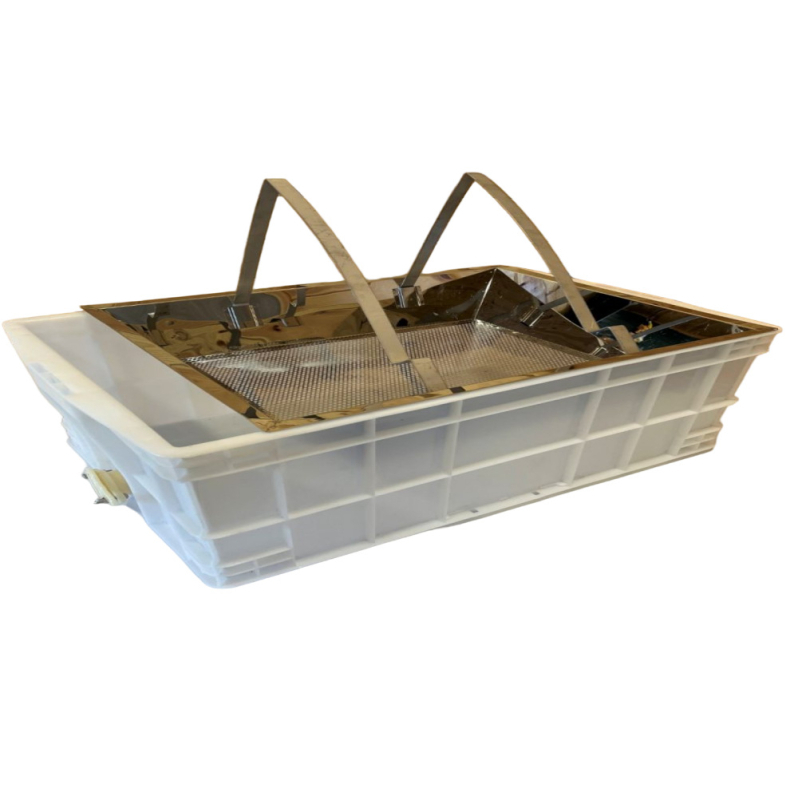 Плоча за рязане на мед от неръждаема стомана – 3-частен комплект с кутия за съхранение и кофа за мед Ango