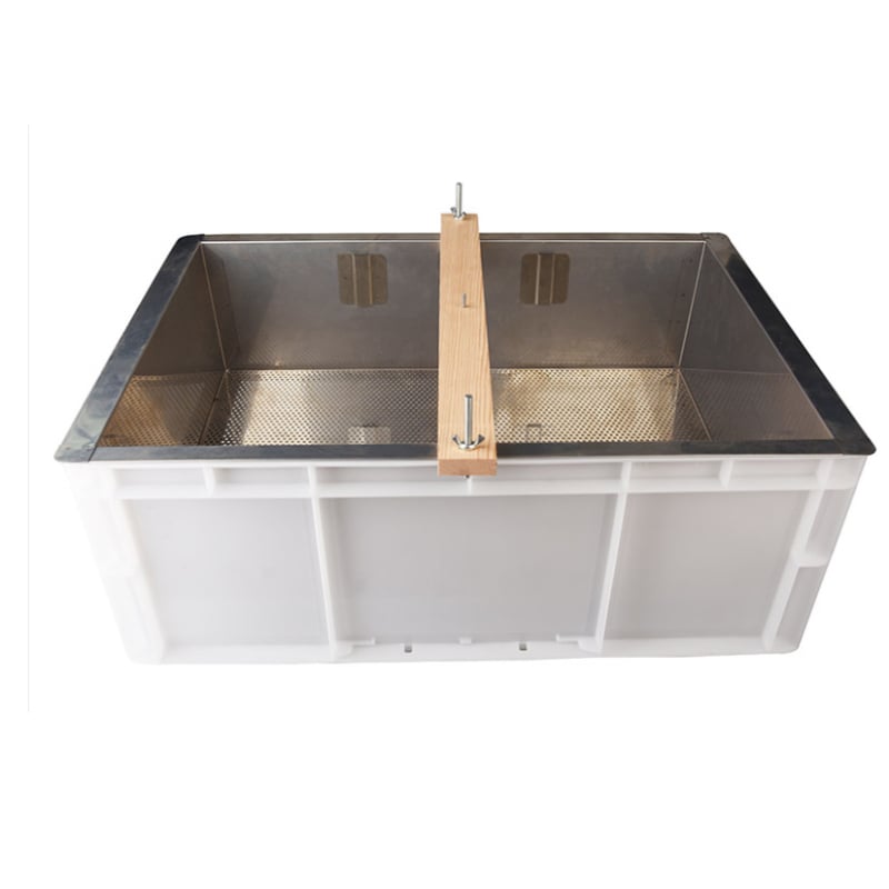 Плоча за рязане на мед от неръждаема стомана – 3-частен комплект с кутия за съхранение и кофа за мед Ango