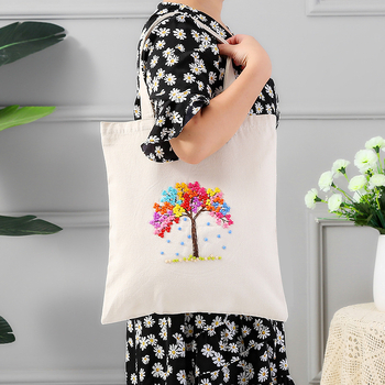 DIY siuvinėjimo rinkinys medvilnės drobinei rankinei – kryžminis siuvinėjimas, Silk Screen spausdinimas, pritaikomas dizainas